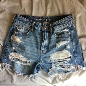 AE distressed jean shorts